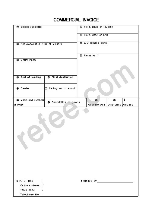 COMMERCIAL INVOICE
