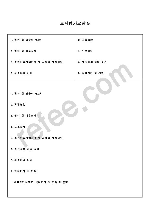 토지평가요람표