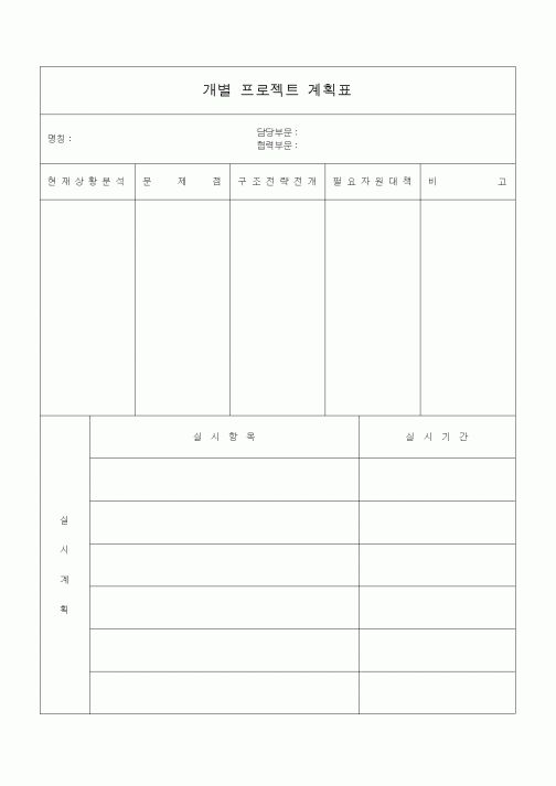 (경영)개별 프로젝트 계획표6