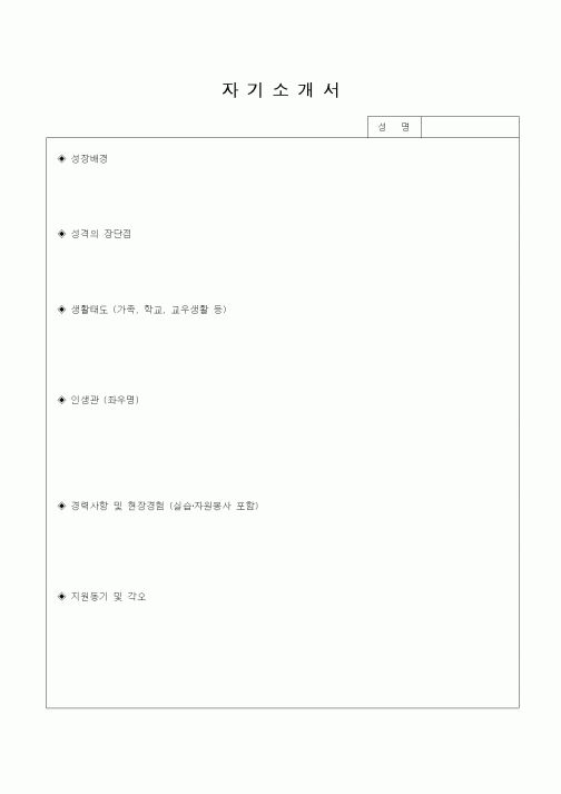 자기소개서