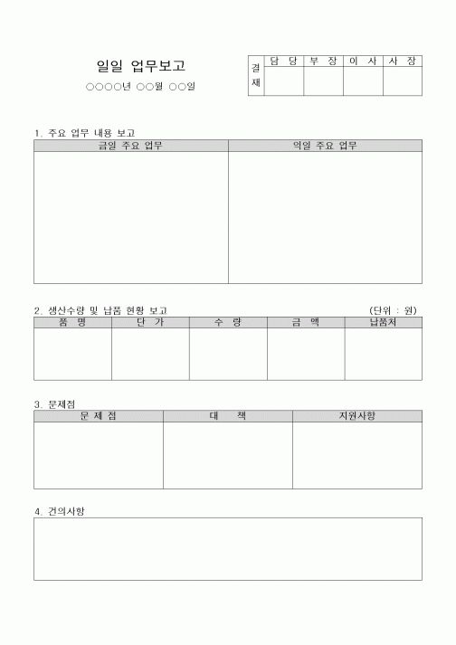 (경영)일일 업무보고1