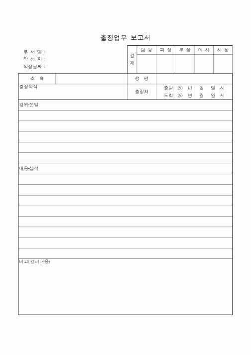 (총무)출장업무 보고서