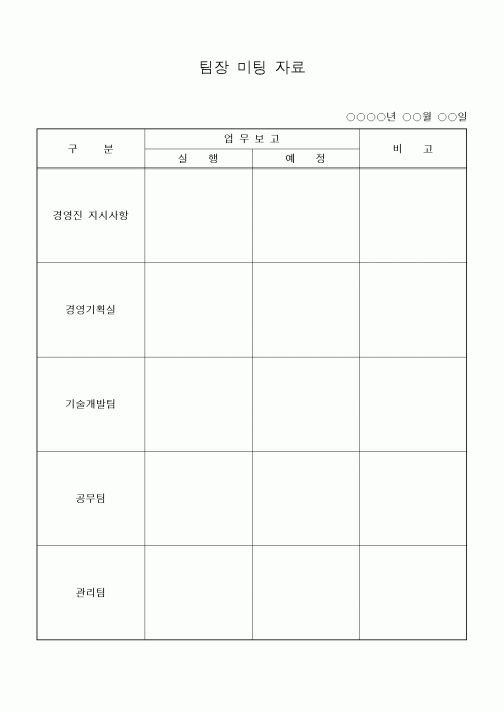 (경영)팀장 미팅자료 