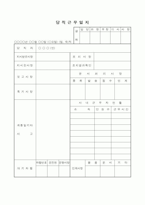 (총무)당직근무일지1