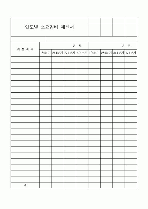 (세무/회계)연도별 소요경비 예산서
