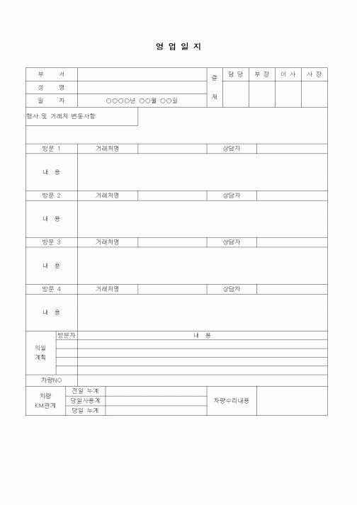 (판매/영업)영업일지2