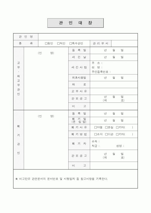 (총무)관인대장