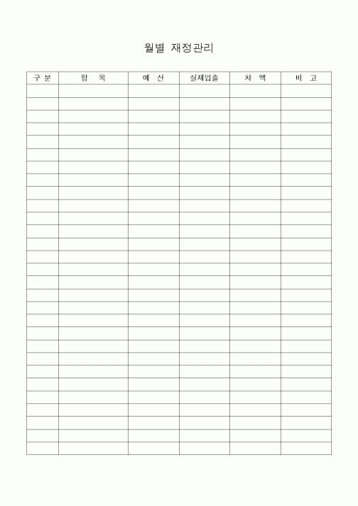 (세무/회계)월별 재정관리