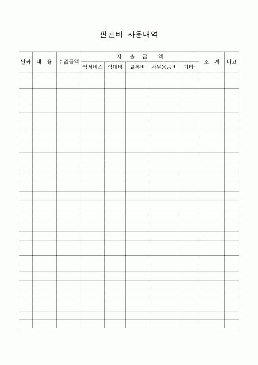 (시방서)판관비 사용내역