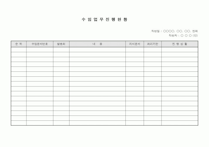 (총무)수임 업무 진행현황