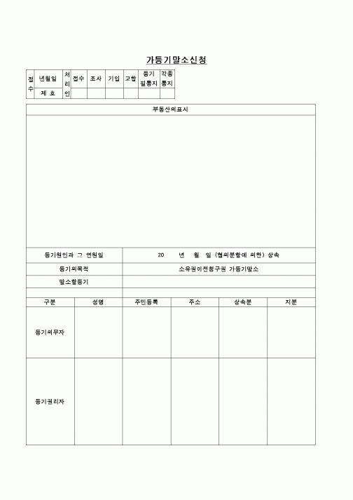 (민사소송)가등기말소신청