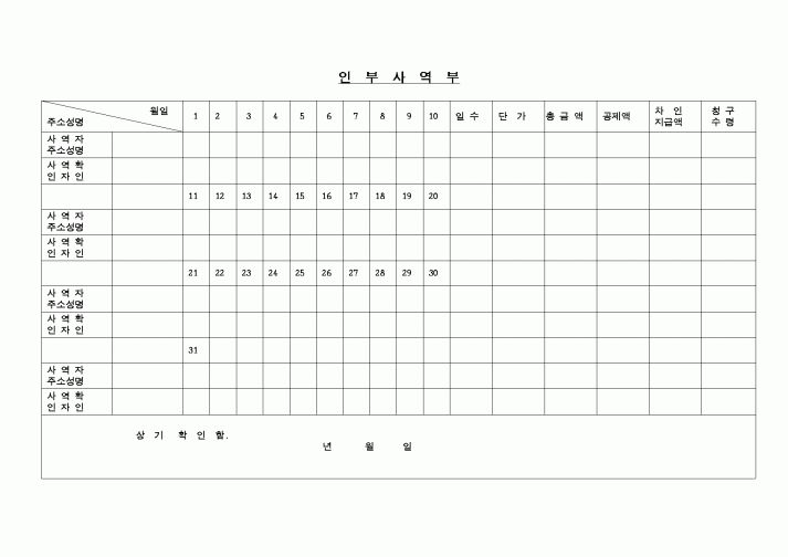 (교육행정)인부사역부