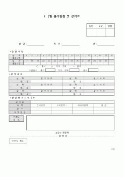 (중/고등학교)월출석현황및성적표