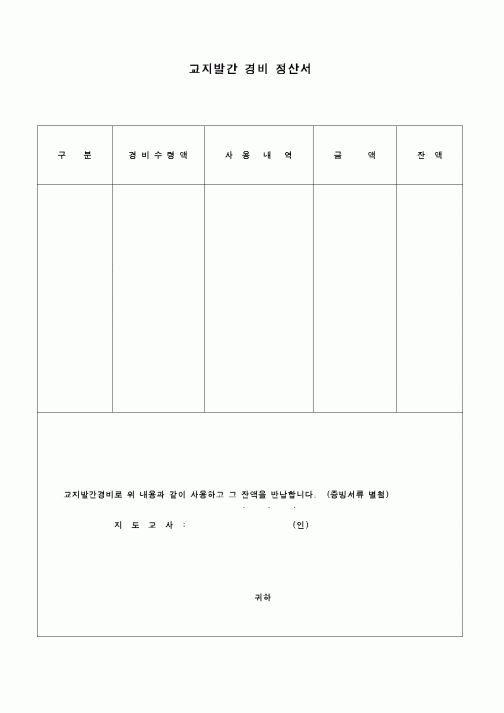 (교육행정)교지발간경비정산서