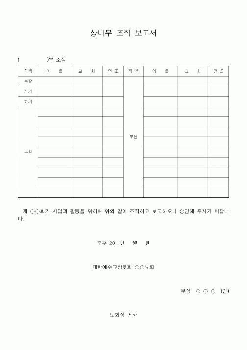 (제례서식)상비부 조직 보고서