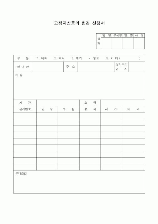 (총무)고정자산 등의 변경신청서