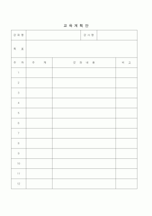 (학원설립/운영)교육계획안