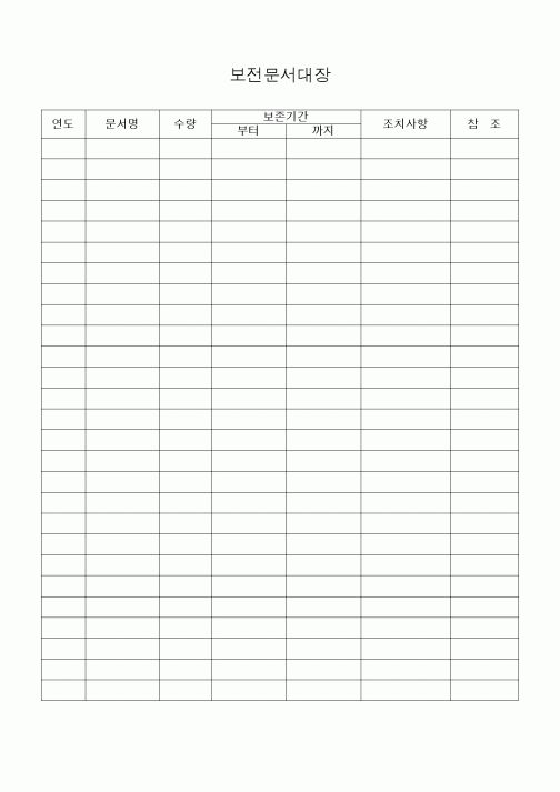 (제례서식)보전문서대장