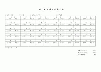 (특수/보육/유치원)대체교사출근부