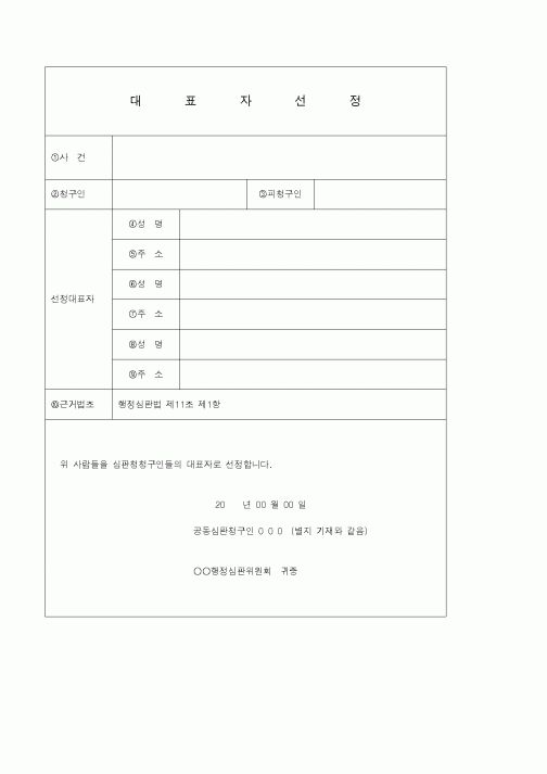 (기타)대표자선정