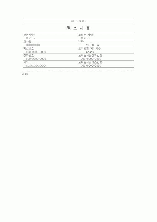 (생활민원)팩스내용