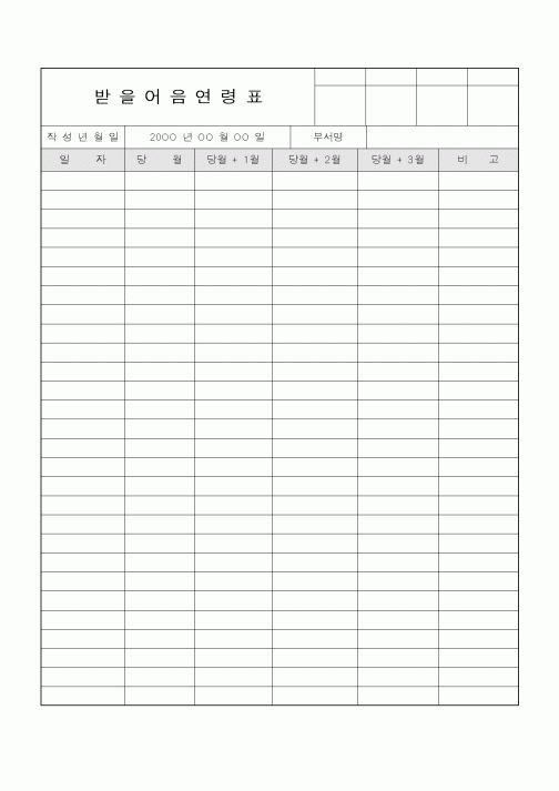 (기타)받을어음연령표