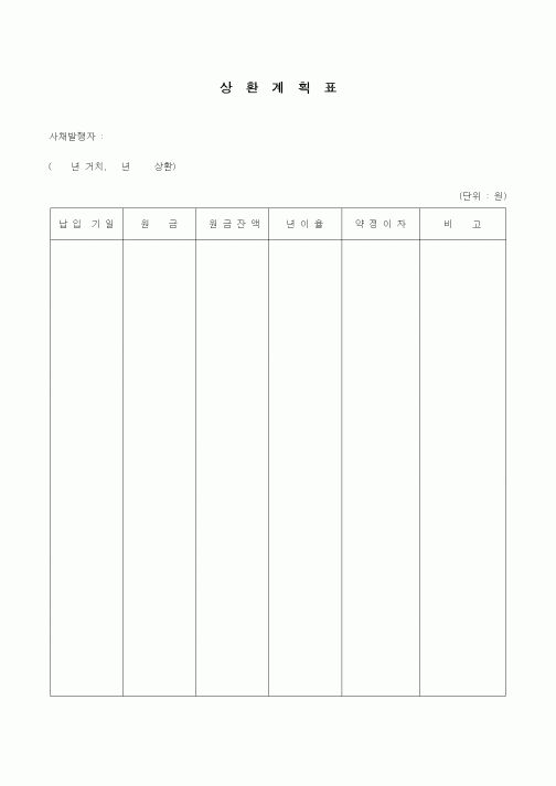 (기타)상환계획표