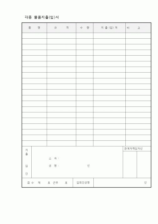 (기타)각종물품지출(입)서