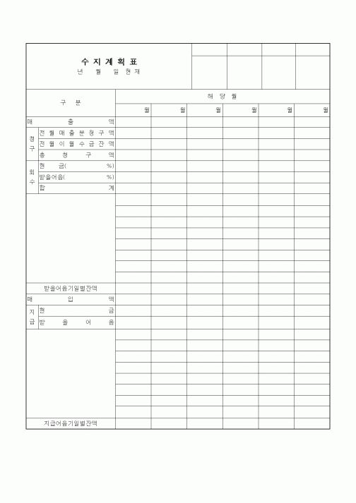 (세무/회계)수지계획표3