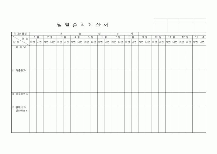 (인사/노무)월별손익계산서
