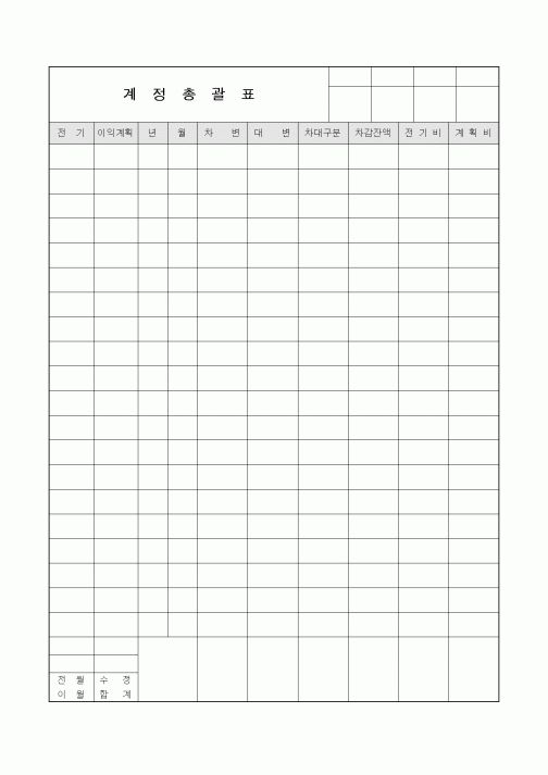 (세무/회계)계정총괄표2