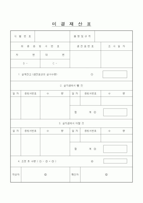 (기타)미결재산표