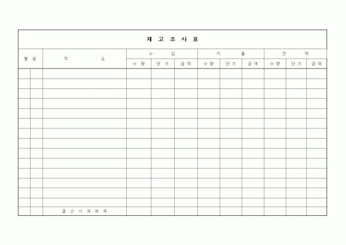 (생산/관리)재고조사표2