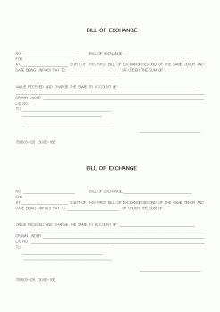 (영어서식)BILL OF EXCHANGE