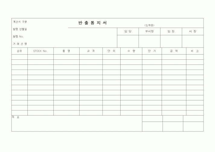 (영업)반출통지서