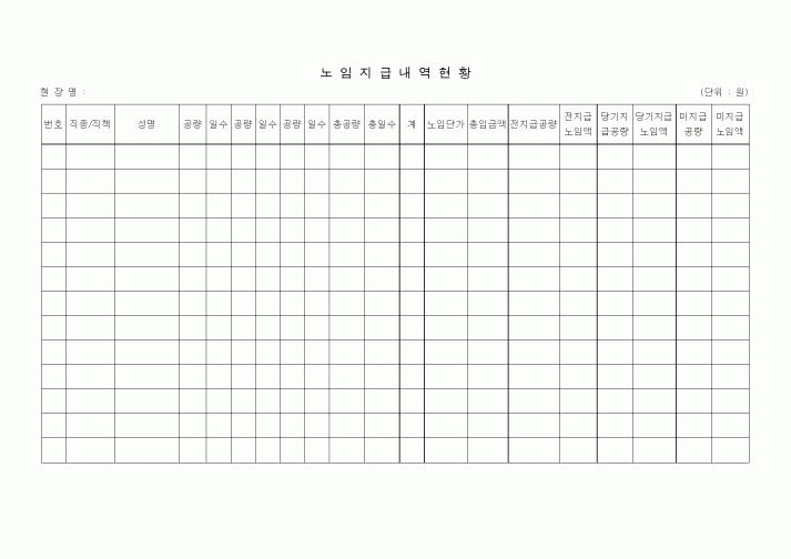 (총무)노임지급내역현황