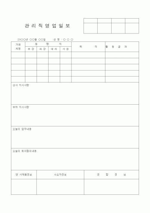 (영업)관리직영업일보1
