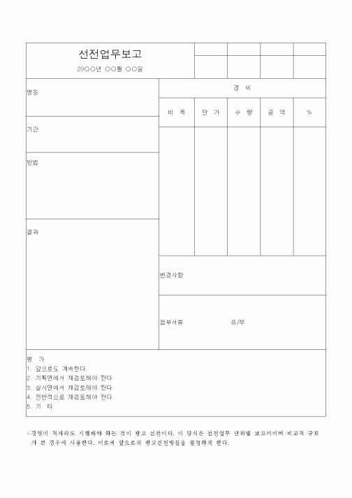 (경리)선전업무보고