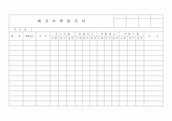 (기타)재고수부보고서