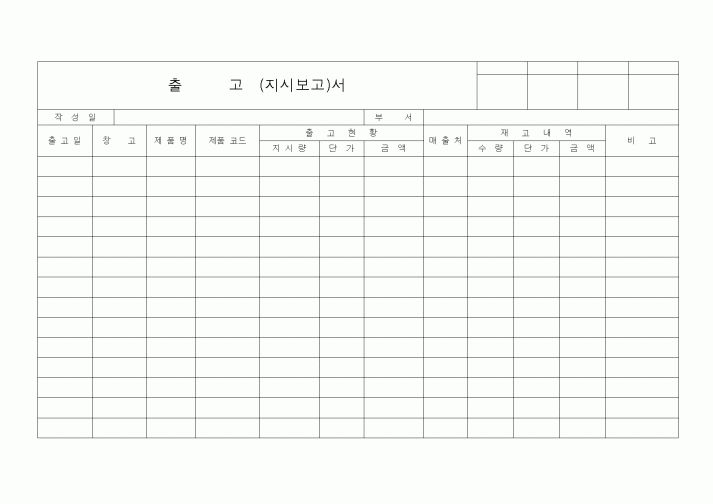 (기타)출고(지시보고)서
