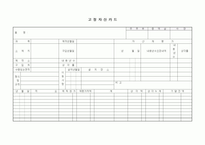 (경영)고정자산카드