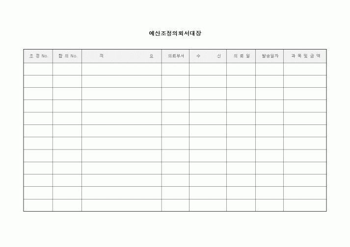 (경영)예산조정의뢰서대장2
