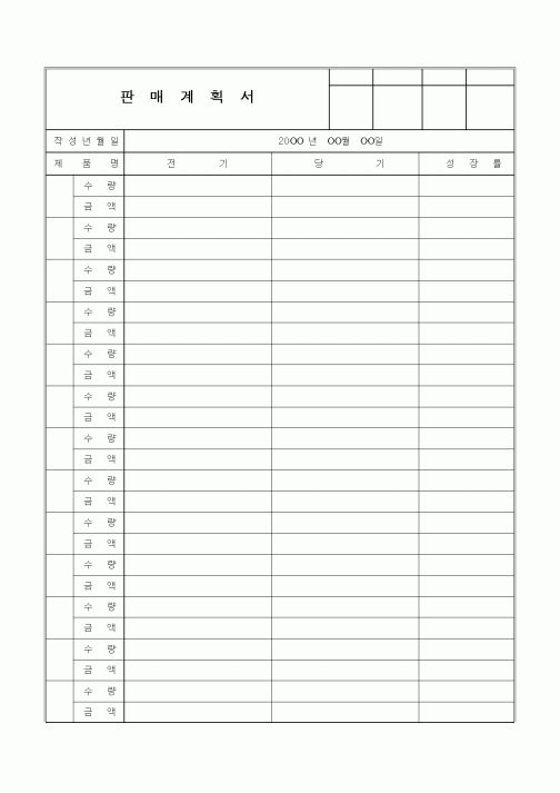 (판매/영업)판매계획서3