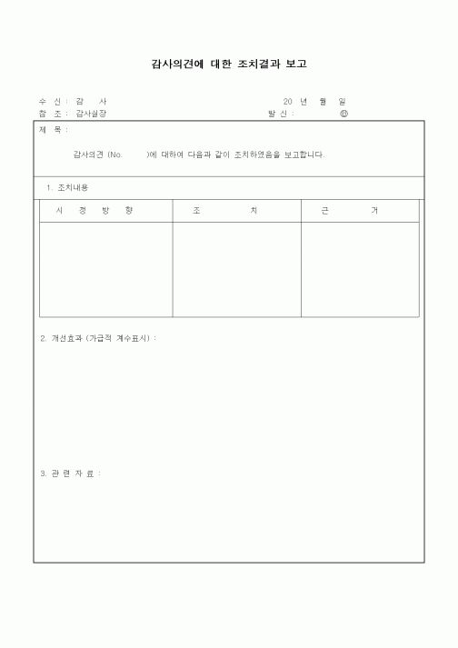 (경영)감사의견에 대한 조치결과 보고3