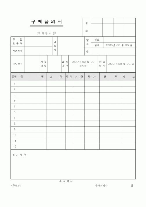 (경리)구매품의서