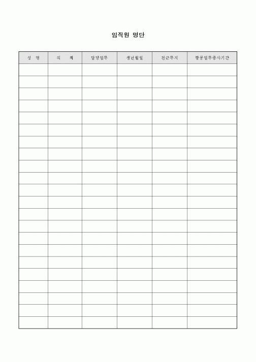 (인사/노무)임직원 명단1