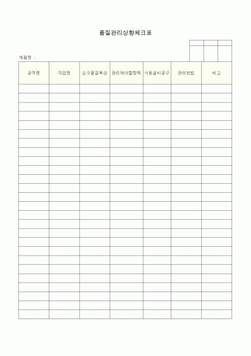 (총무)품질관리상황체크표