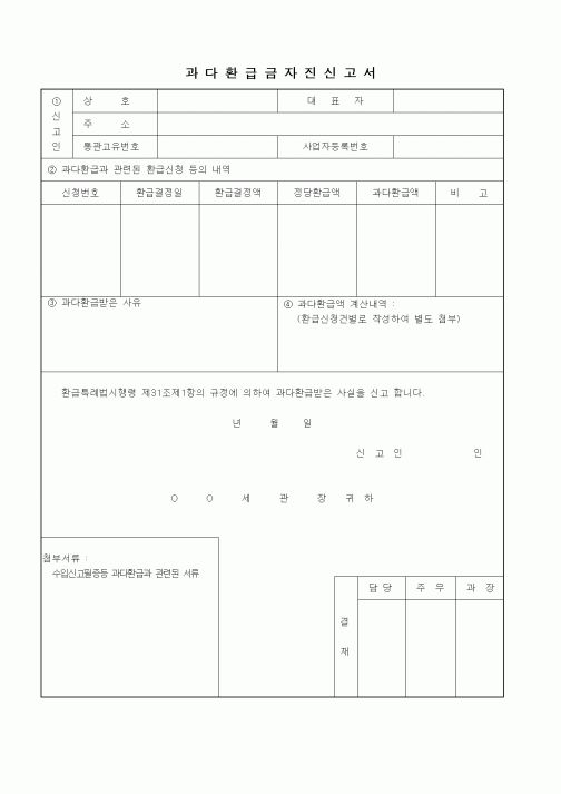 (기타)과다환급금자진신고서