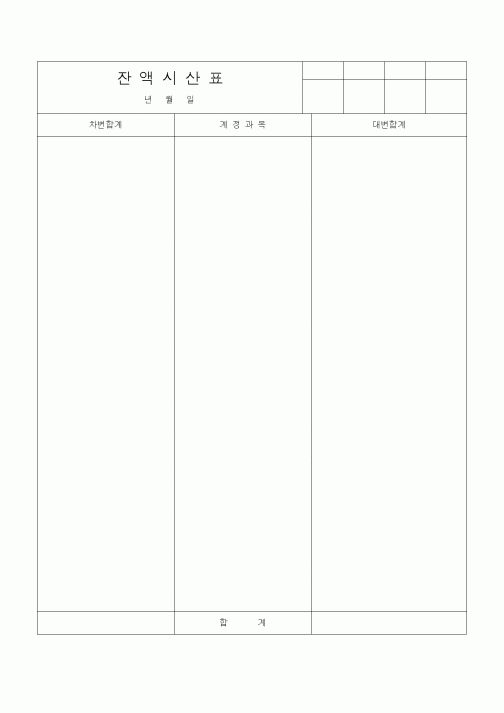 (경리)잔액시산표