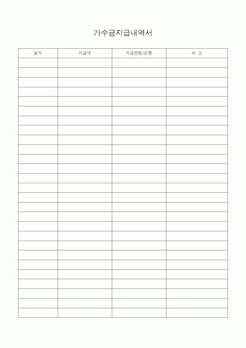 (경리)가수금지급내역서